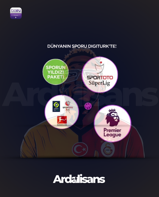 Bein connect 1 Yıllık Digitürk Sporun Yıldızı Paketi Süper Dolu Paket - Tüm Süper Lig Maçları Içinde